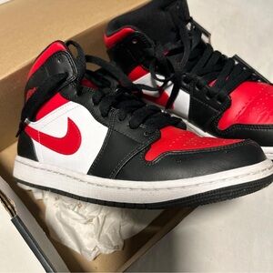 Jordan Air Mid in Black, Red, and White